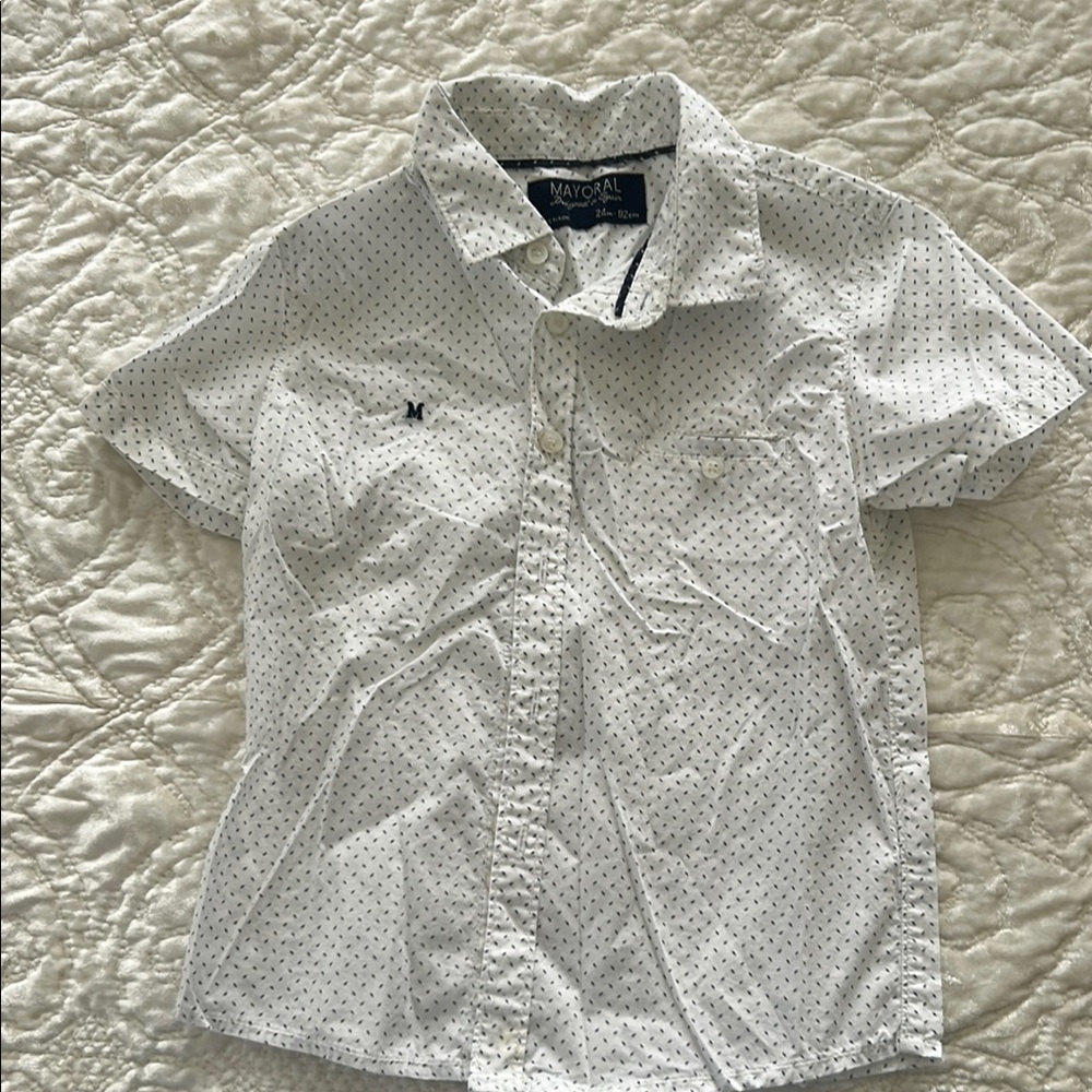 Mayoral White Short Sleeve Boy Shirt